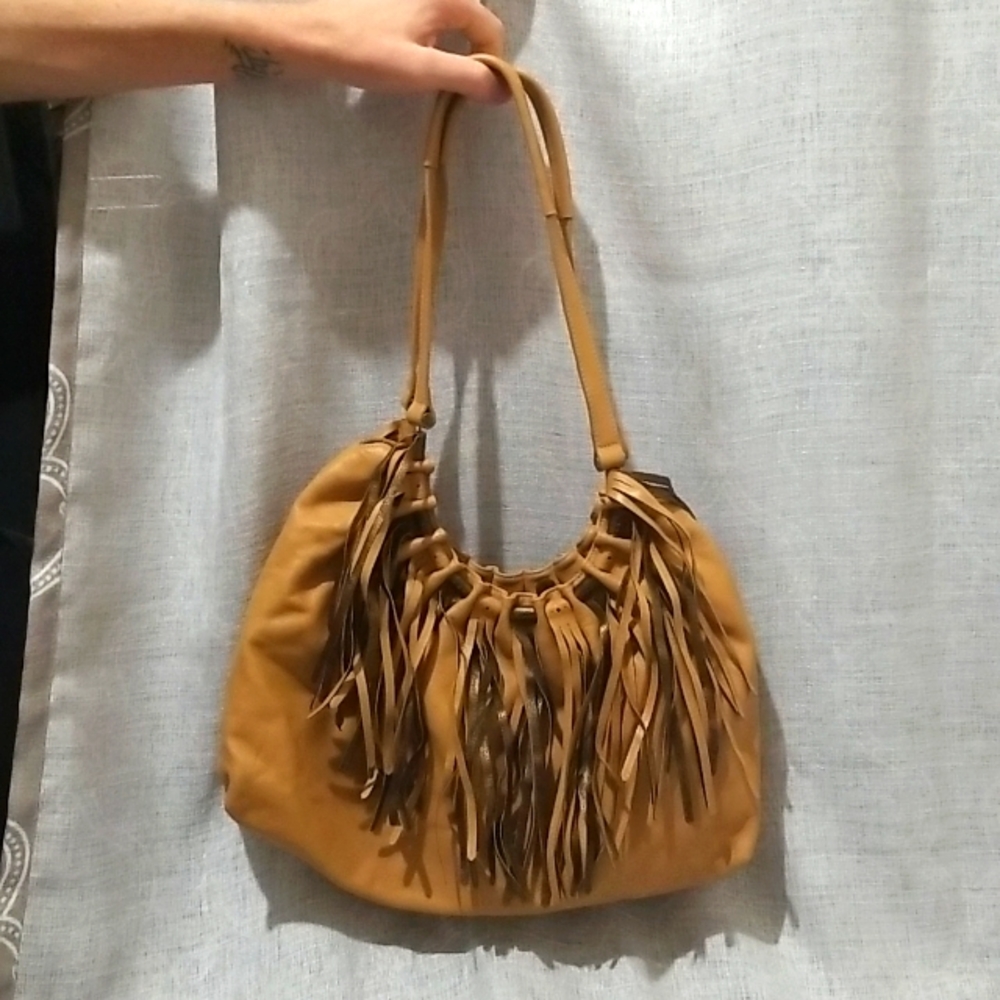 Rossanti Italian Leather Hobo Bag - Tan